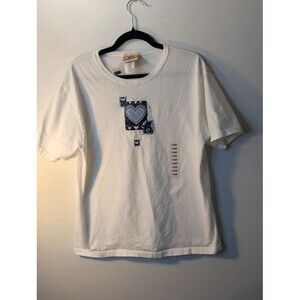 NWT Vintage Top Stitch by Morning Sun Patchwork Heart Graphic Tee - Size L